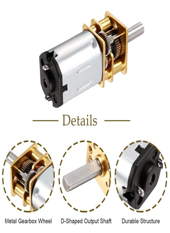 Hxchen DC 6V 300RPM N20 Mini Metal Gearwheel Gear Motor 3mm Shaft for Robot Wheel DIY Toys - Image 3